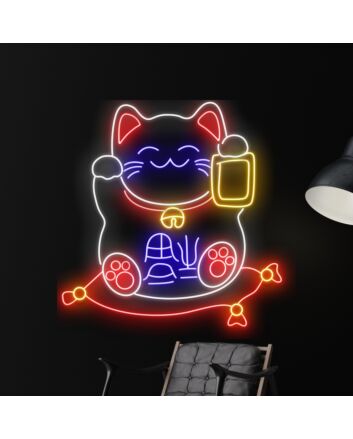 Lucky Cat Japanese Led Neon Sign Cat Led Light