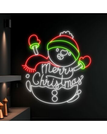 Merry Christmas Snowman Led Neon Sign Custom Snowman Christmas Led Sign
