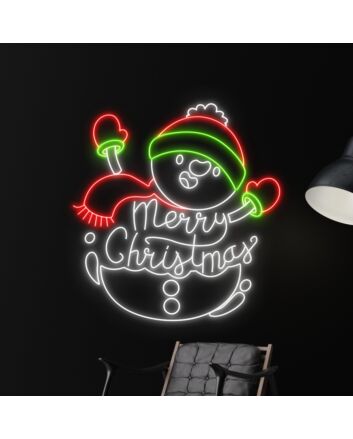 Merry Christmas Snowman Led Neon Sign Custom Snowman Christmas Led Sign