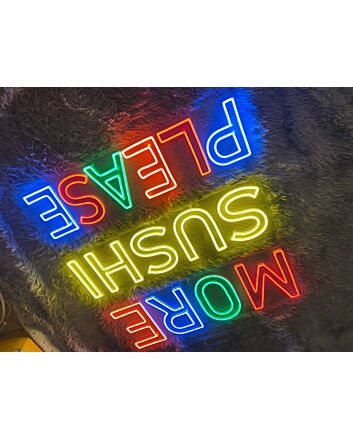 More Sushi Please Logo Restaurant Led Neon Sign Sushi Neon Led Sign