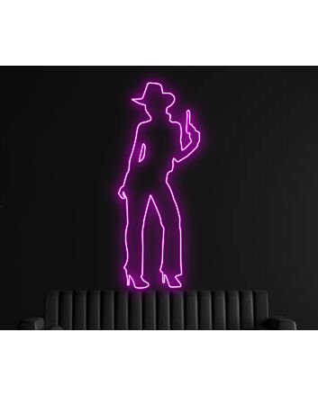 Naked Cowgirl With Gun Led Neon Sign Bar Decor