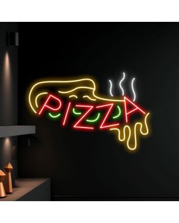 Pizza Logo Led Neon Sign Pizza Led Sign Pizza Restaurant Logo Home Room Decor