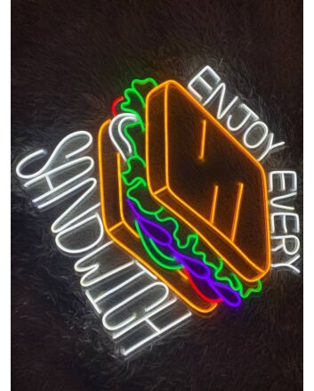 Sandwiches Restaurant Sandwiches Logo Decor Street Food Shop Led Neon Sign