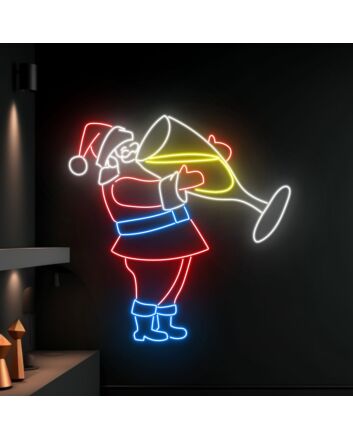 Santa Drinking Champagne Santa Claus Led Sign Santa Christmas Neon Light Christmas Decor