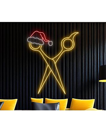 Scissors Comb Neon Led Sign Welcome Salon Logo Decor