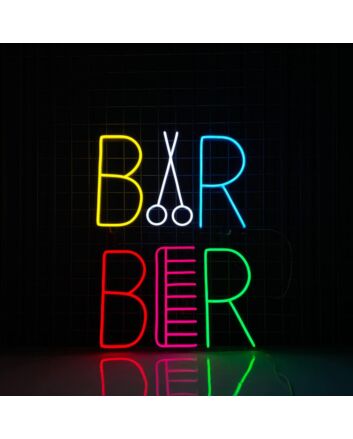 Scissors Comb Neon Led Sign Barbershop Wall Art Decor