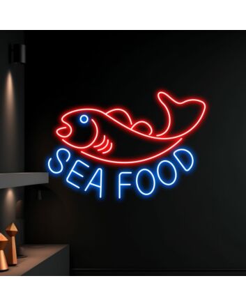 Sea Food Led Neon Sign Fishing Led Sign Sea Animal Lover Neon Light