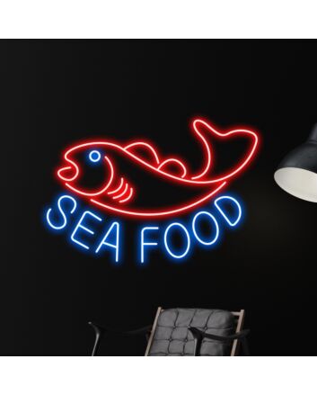 Sea Food Led Neon Sign Fishing Led Sign Sea Animal Lover Neon Light