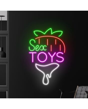 Sex Toys Strawberry Led Neon Sign Custom Sex Toy Led Sign