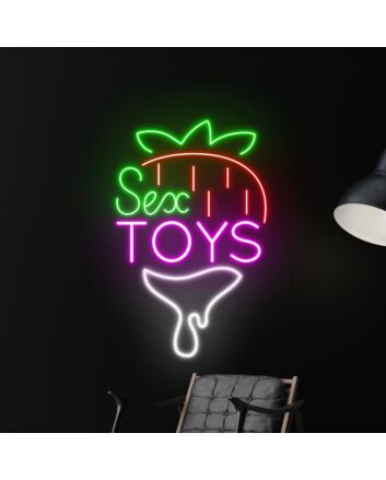Sex Toys Strawberry Led Neon Sign Custom Sex Toy Led Sign