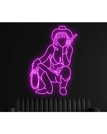 Sexy Cowgirl Bar Cowboy Hanging Led Neon Sign Light Bar Decor