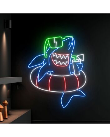 Shark Swimming Led Neon Sign Funny Shark Led Sign Cool Shark Neon Light