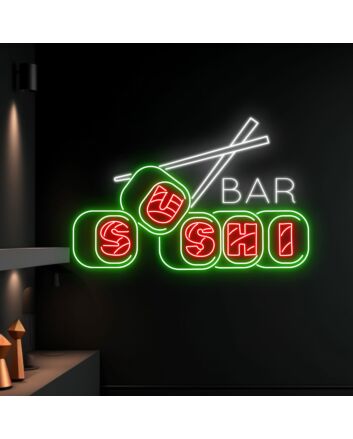 Sushi Hanging Led Neon Sign Light Sushi Store Wall Deco