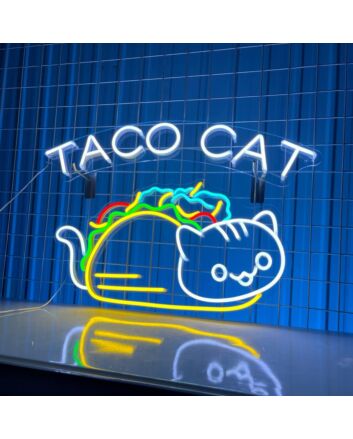 Taco Cat Neon Light Mexican Tacos Restaurant Led Neon Sign