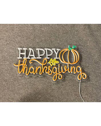 Thankful Grateful And Blessed Led Neon Sign Thanksgiving Pumpkin Led Neon Sign