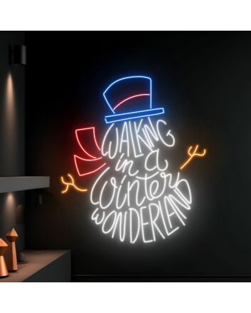 Walking In A Winter Wonderland Led Neon Sign Snowman Christmas Led Sign