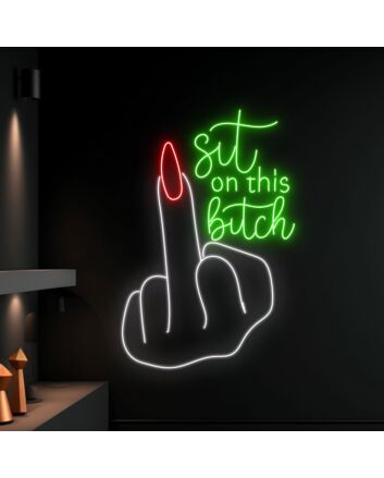 Woman Bar Hanging Led Neon Sign Light Bar Middle Finger