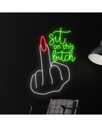 Woman Bar Hanging Led Neon Sign Light Bar Middle Finger