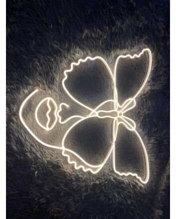 Woman Face Butterfly Animal Lover Neon Light Decor