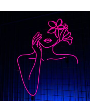 Woman Girl Flower Neon Led Light Womanr Bar Hanging Led Neon Sign Light Bar