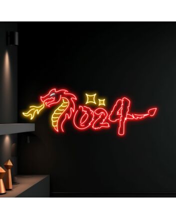 Year Of The Dragon New Year Celebration Room Wall Christmas Led Neon Decor