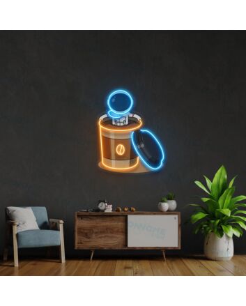 Astronaut Soaking Coffee Cup Led Uv Neon Sign Restaurant Wall Decor