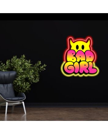 Bad Girl Uv Printed Neon Artwork Embrace Your Rebel Spirit