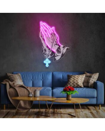 Praying Hands Uv Light Divine Neon Art And Easy Installation