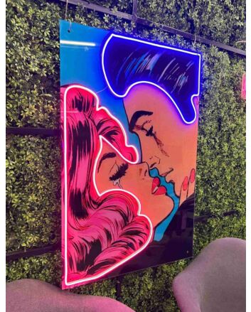 Retro Love Uv Printed X Neon Artwork Nostalgic Charm