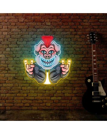Rockstar Pig Uv Light Durable Neon Art For Your Home