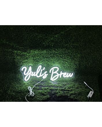 Yulis Brew White LED Neon Sign