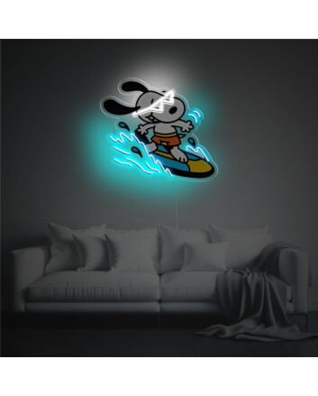 Snoopy Surfriding LED Neon Acrylic Artwork