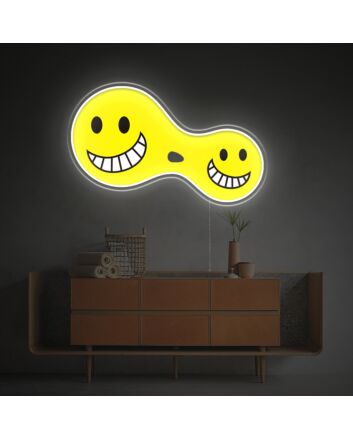 Split Smiley LED Neon Acrylic Artwork