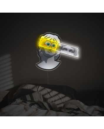 Statue With Spongebob Face LED Neon Acrylic Artwork