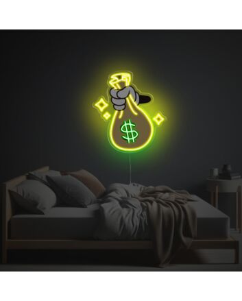 A Bag Of Money LED Neon Acrylic Artwork