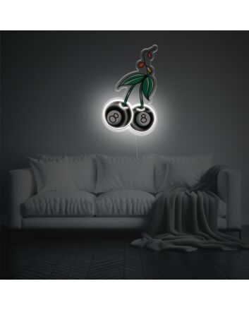 Black Eight Cheery LED Neon Acrylic Artwork