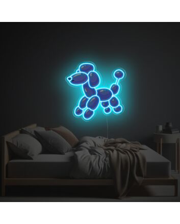 Blue Liittle Dog Shaped Balloon LED Neon Acrylic Artwork