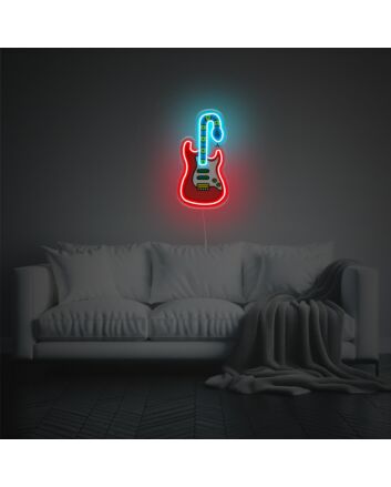 Electric Guitar With Snake LED Neon Acrylic Artwork