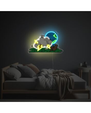 Flash Cloud Huging The Earth LED Neon Acrylic Artwork