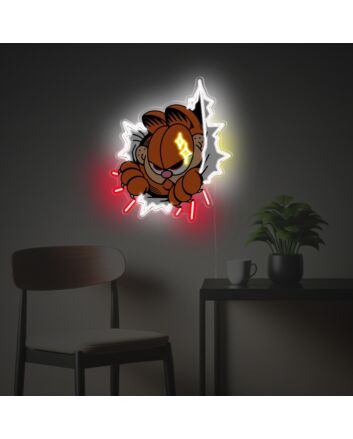 Garfield Breaks Through The Wall LED Neon Acrylic Artwork