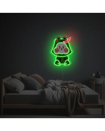 Green Cheeky Fog LED Neon Acrylic Artwork