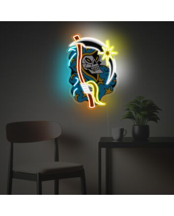 Grim Reaper With Blue Suit LED Neon Acrylic Artwork