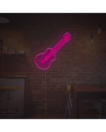 Woden Guitar LED Neon Sign