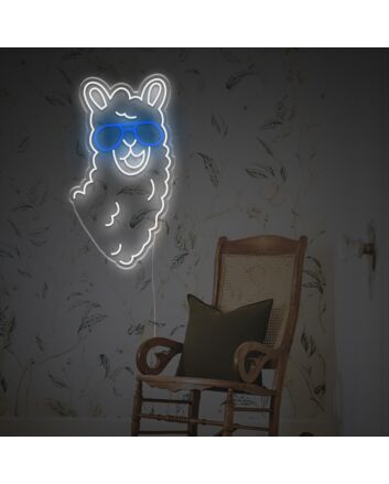 Alpaca With Glasses LED Neon Sign