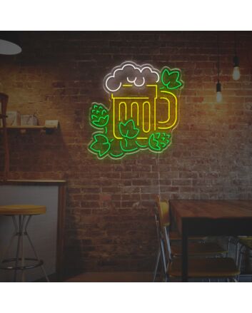 Beer With Plant LED Neon Sign