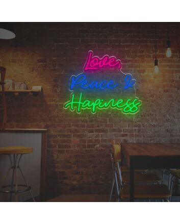 Love Peace Happiness LED Neon Sign