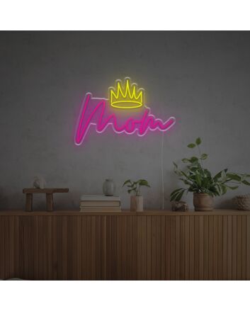 Mom With Crown LED Neon Sign
