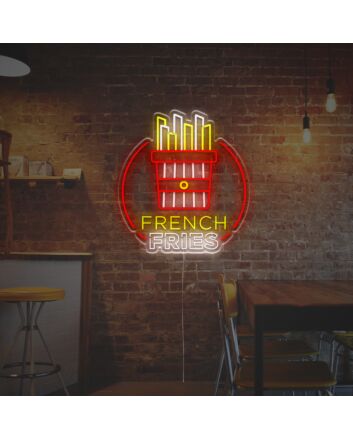 Frensch Fries For Fast Food Shop LED Neon Sign