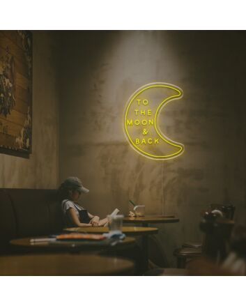 To The Moon And Back With The Moon LED Neon Sign