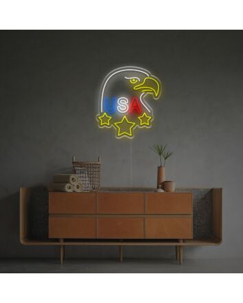 USA Eagle With Star LED Neon Sign